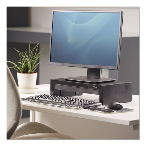 Picture of Designer Suites Monitor Riser, For 21" Monitors, 16" x 9.38" x 4.38" to 6", Black Pearl, Supports 40 lbs
