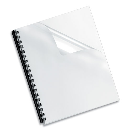 Picture of Crystals Transparent Presentation Covers for Binding Systems, Clear, with Square Corners, 11 x 8.5, 3-Hole Punched, 100/Pack