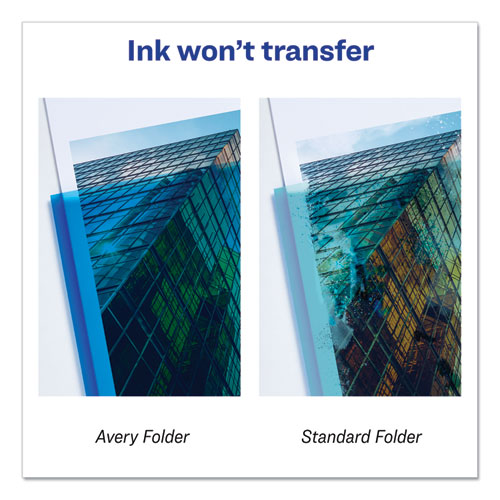 Picture of Lay Flat View Report Cover, Flexible Fastener, 0.5" Capacity, 8.5 x 11, Clear/Blue