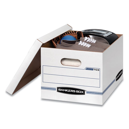 Picture of STOR/FILE Basic-Duty Storage Boxes, Letter/Legal Files, 12.5" x 16.25" x 10.5", White/Blue, 12/Carton