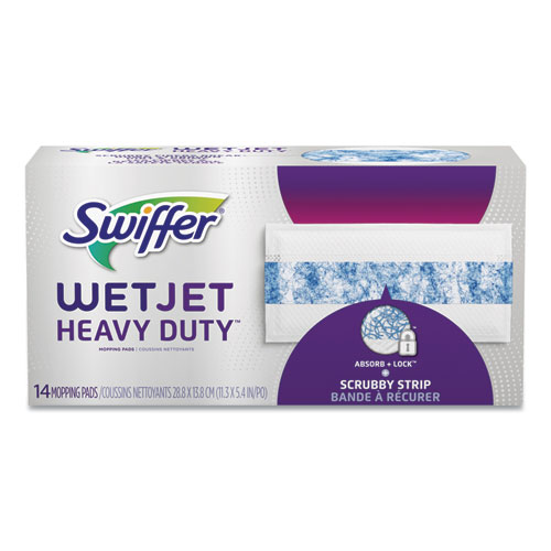 Swiffer+WetJet+Heavy-duty+Mopping+Pad+Refill+-+10%26quot%3B+Width+-+White%2C+Blue