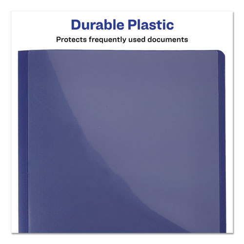 Picture of Lay Flat View Report Cover, Flexible Fastener, 0.5" Capacity, 8.5 x 11, Clear/Blue