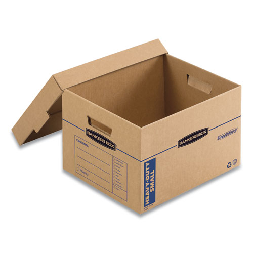 Picture of SmoothMove Maximum Strength Moving Boxes, Half Slotted Container (HSC), Small, 15" x 15" x 12", Brown/Blue, 8/Pack
