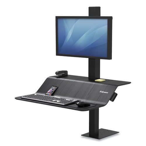 Picture of Lotus VE Sit-Stand Workstation, 29" x 28.5" x 27.5" to 42.5", Black