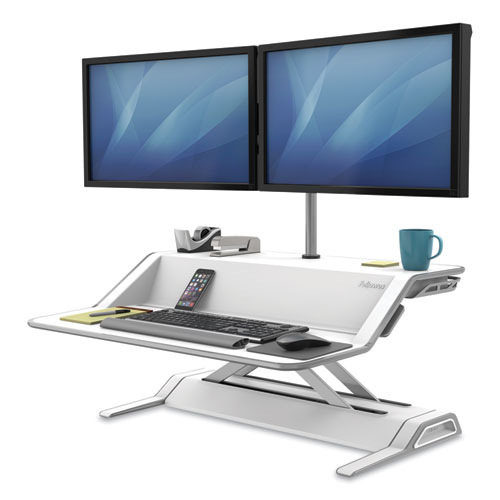 Picture of Lotus Sit-Stands Workstation, 32.75" x 24.25" x 5.5" to 22.5", White