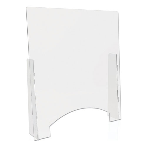Picture of Counter Top Barrier with Pass Thru, 31.75" x 6" x 36", Acrylic, Clear, 2/Carton
