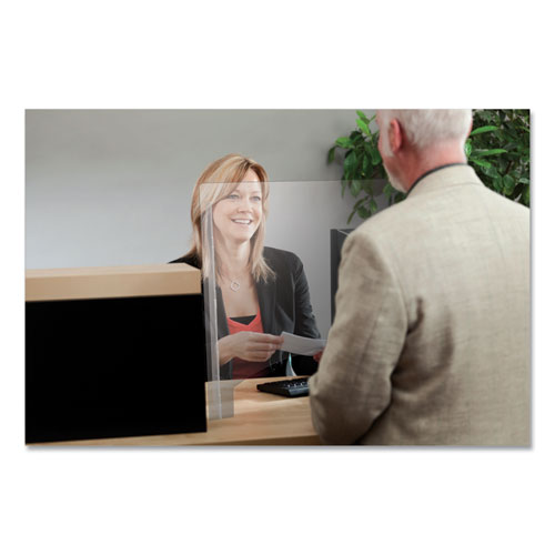 Picture of Counter Top Barrier with Pass Thru, 31.75" x 6" x 36", Acrylic, Clear, 2/Carton