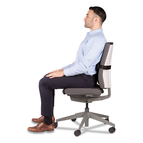 Picture of I-Spire Series Lumbar Cushion, 14 x 3 x 6, Gray/Black