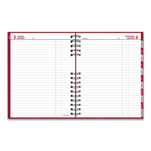 Picture of CoilPro Daily Planner, 10 x 7.88, Red Cover, 12-Month (Jan to Dec): 2025