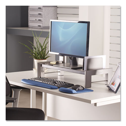 Picture of Professional Series Flat Panel Workstation, 25.88" x 11.5" x 2.5" to 4.5", Black/Silver, Supports 40 lbs