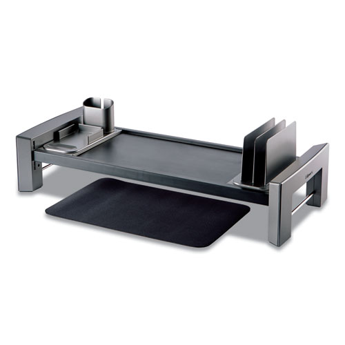 Picture of Professional Series Flat Panel Workstation, 25.88" x 11.5" x 2.5" to 4.5", Black/Silver, Supports 40 lbs