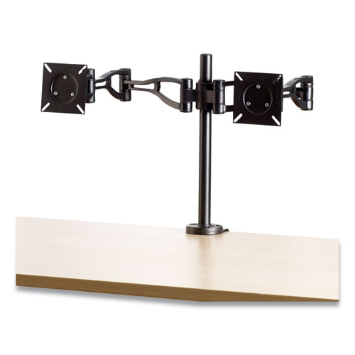 Picture of Professional Series Depth Adjustable Dual Monitor Arm, 360 deg Rotation, 37 deg Tilt, 360 deg Pan, Black, Supports 24 lb