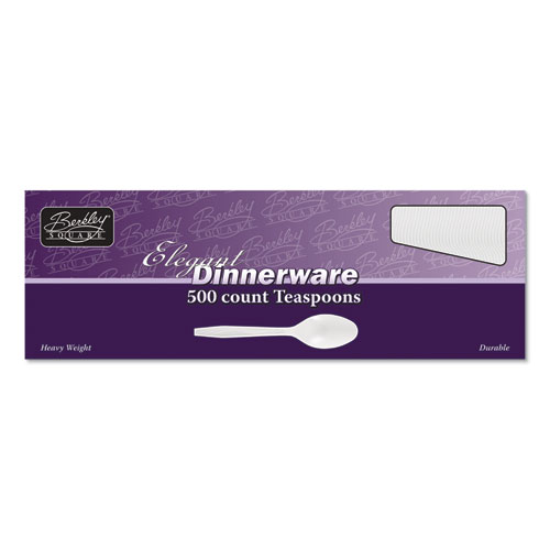 Picture of Elegant Dinnerware Heavyweight Cutlery, Spoon, Plastic, White, 500/Box