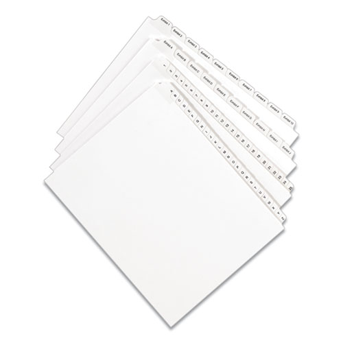 Picture of Preprinted Legal Exhibit Side Tab Index Dividers, Allstate Style, 10-Tab, 11, 11 x 8.5, White, 25/Pack