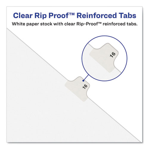 Picture of Preprinted Legal Exhibit Side Tab Index Dividers, Avery Style, 26-Tab, C, 11 x 8.5, White, 25/Pack, (1403)