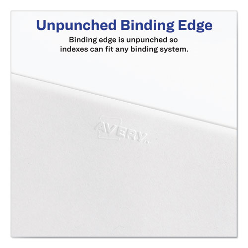 Picture of Preprinted Legal Exhibit Side Tab Index Dividers, Avery Style, 10-Tab, 5, 11 x 8.5, White, 25/Pack