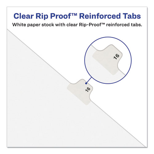 Picture of Preprinted Legal Exhibit Side Tab Index Dividers, Avery Style, 26-Tab, B, 11 x 8.5, White, 25/Pack, (1402)