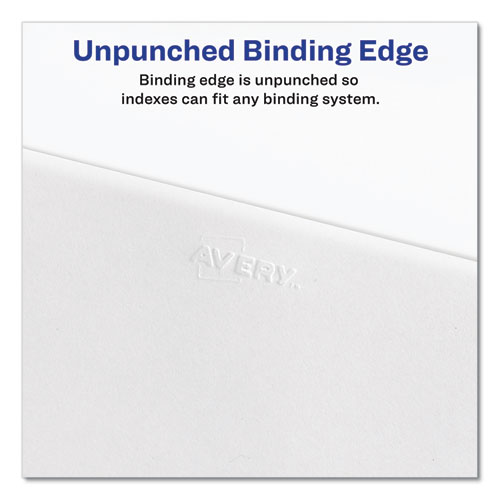 Picture of Preprinted Legal Exhibit Side Tab Index Dividers, Avery Style, 10-Tab, 10, 11 x 8.5, White, 25/Pack