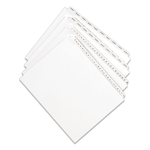 Picture of Preprinted Legal Exhibit Side Tab Index Dividers, Allstate Style, 26-Tab, V, 11 x 8.5, White, 25/Pack