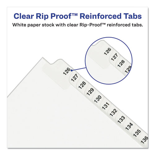 Picture of Preprinted Legal Exhibit Side Tab Index Dividers, Avery Style, 26-Tab, A to Z, 11 x 8.5, White, 1 Set, (1400)