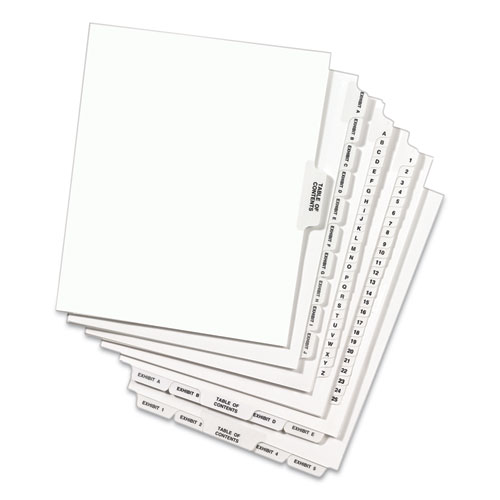 Picture of Preprinted Legal Exhibit Side Tab Index Dividers, Avery Style, 26-Tab, C, 11 x 8.5, White, 25/Pack, (1403)