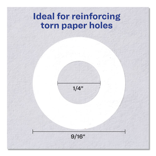 Picture of Dispenser Pack Hole Reinforcements, 0.25" Dia, White, 1,000/Pack, (5720)