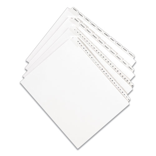 Picture of Preprinted Legal Exhibit Side Tab Index Dividers, Allstate Style, 10-Tab, I to X, 11 x 8.5, White, 1 Set