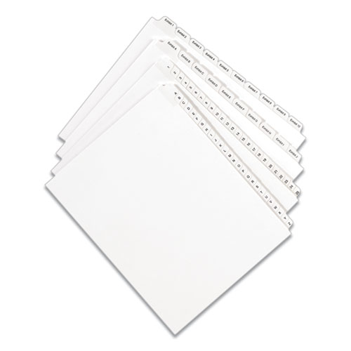 Picture of Preprinted Legal Exhibit Side Tab Index Dividers, Allstate Style, 10-Tab, 21, 11 x 8.5, White, 25/Pack