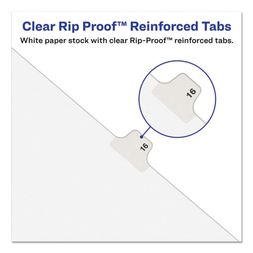 Picture of Preprinted Legal Exhibit Side Tab Index Dividers, Avery Style, 26-Tab, D, 11 x 8.5, White, 25/Pack, (1404)