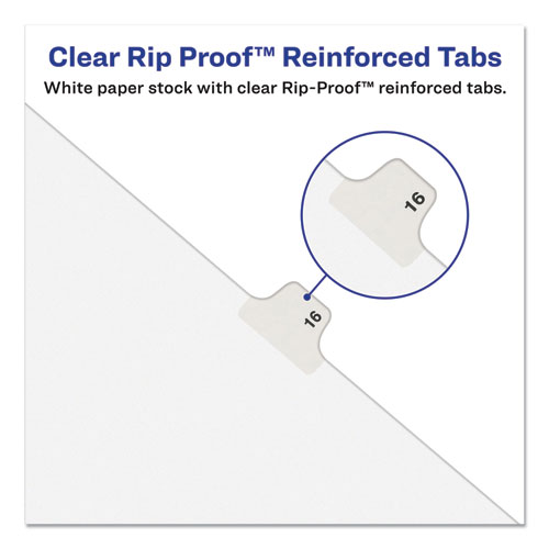 Picture of Preprinted Legal Exhibit Side Tab Index Dividers, Avery Style, 10-Tab, 10, 11 x 8.5, White, 25/Pack