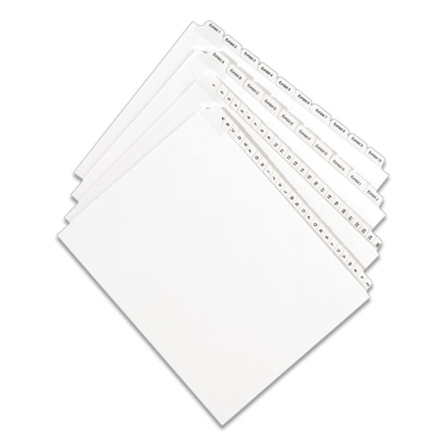 Picture of Preprinted Legal Exhibit Side Tab Index Dividers, Allstate Style, 10-Tab, 25, 11 x 8.5, White, 25/Pack