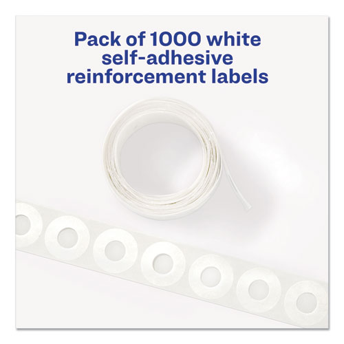 Picture of Dispenser Pack Hole Reinforcements, 0.25" Dia, White, 1,000/Pack, (5720)