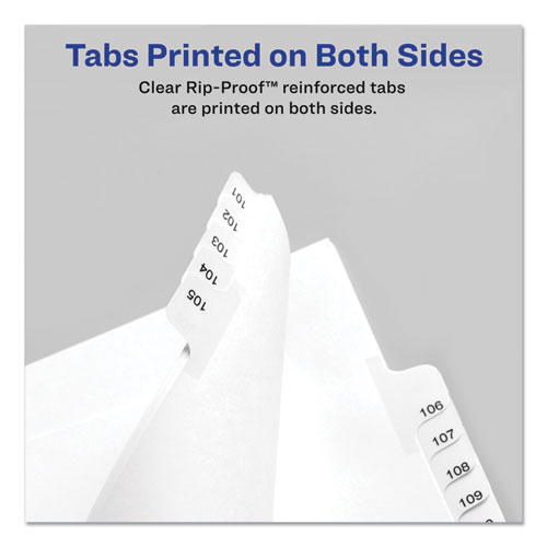 Picture of Preprinted Legal Exhibit Side Tab Index Dividers, Allstate Style, 10-Tab, 11, 11 x 8.5, White, 25/Pack