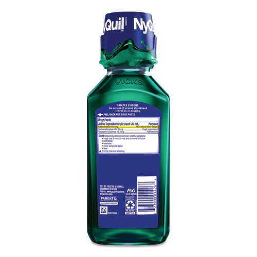 Picture of NyQuil Cold and Flu Nighttime Liquid, 12 oz Bottle, 12/Carton