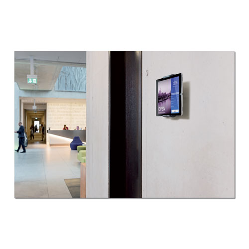 Picture of Wall-Mounted Tablet Holder, Silver/Charcoal Gray