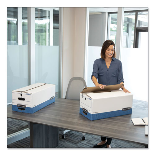 Picture of LIBERTY Heavy-Duty Strength Storage Boxes, Legal Files, 15.25" x 24.13" x 10.75", White/Blue, 4/Carton