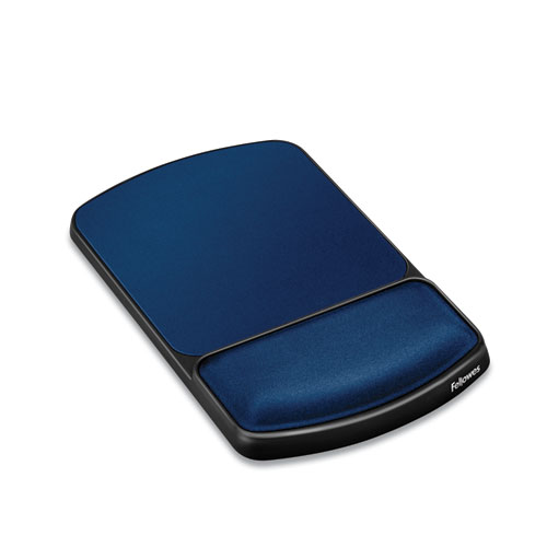 Picture of Gel Mouse Pad with Wrist Rest, 6.25 x 10.12, Black/Sapphire