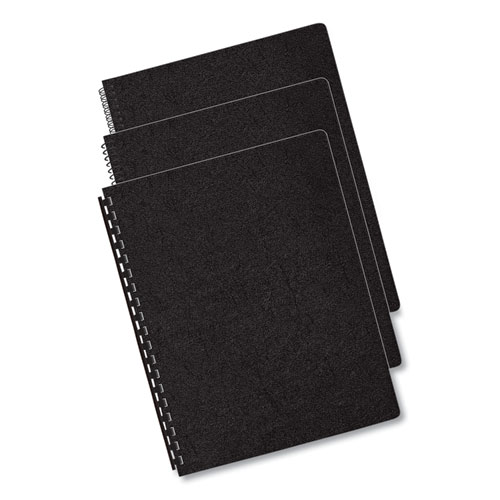 Picture of Executive Leather-Like Presentation Cover, Plastic, Round Corners, 11.25 x 8.75, Black, 200/Pack