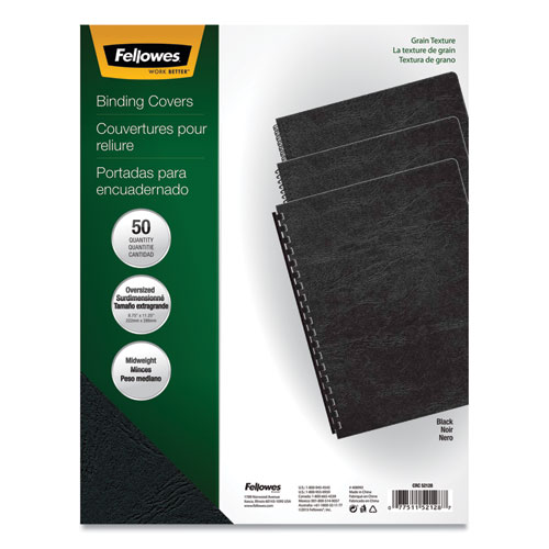 Picture of Expressions Classic Grain Texture Presentation Covers for Binding Systems, Black, 11.25 x 8.75, Unpunched, 200/Pack