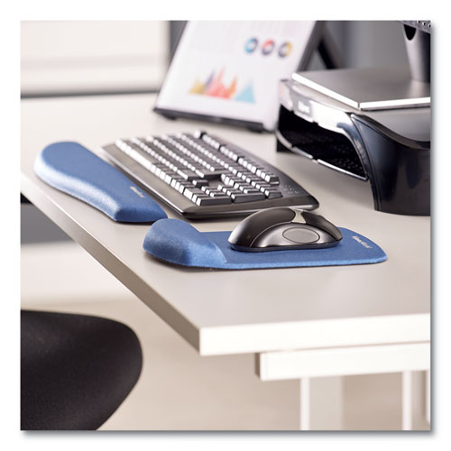 Picture of PlushTouch Mouse Pad with Wrist Rest, 7.25 x 9.37, Blue