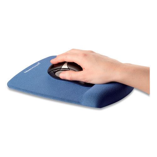 Picture of PlushTouch Mouse Pad with Wrist Rest, 7.25 x 9.37, Blue