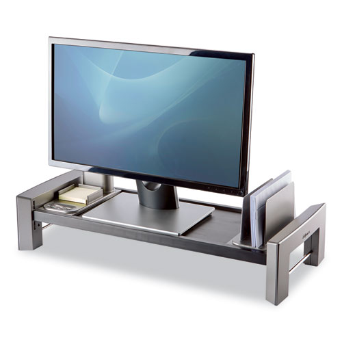 Picture of Professional Series Flat Panel Workstation, 25.88" x 11.5" x 2.5" to 4.5", Black/Silver, Supports 40 lbs