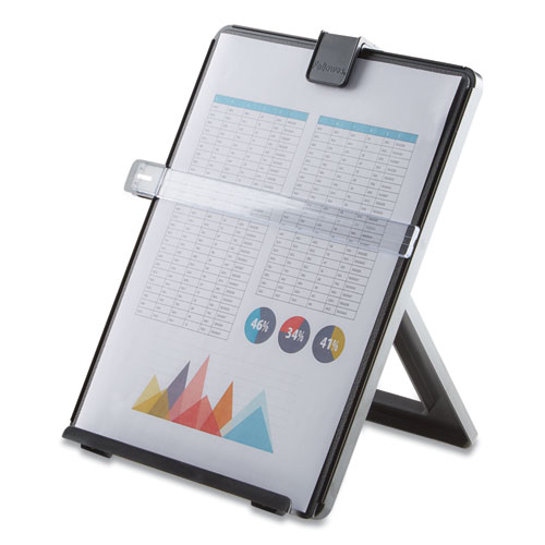 Picture of Non-Magnetic Letter-Size Desktop Copyholder, 125 Sheet Capacity, Plastic, Black