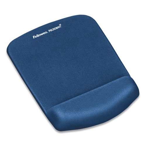 Picture of PlushTouch Mouse Pad with Wrist Rest, 7.25 x 9.37, Blue