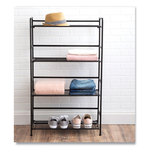 Picture of FlipShelf Four-Shelf Unit, 26.5w x 12d x 43h, Black