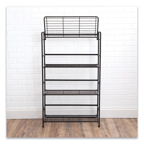 Picture of FlipShelf Four-Shelf Unit, 26.5w x 12d x 43h, Black