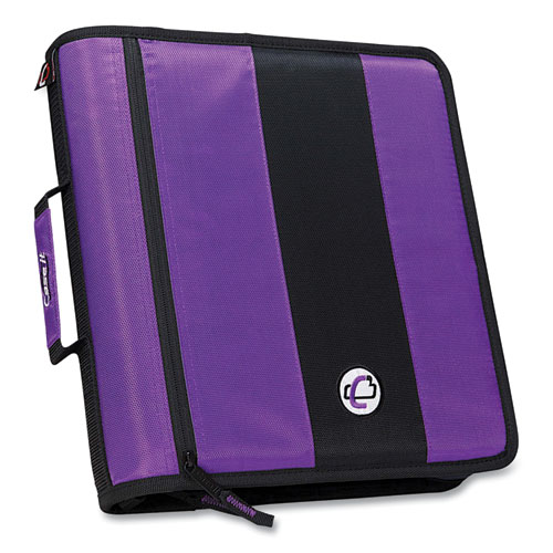 Picture of Classic Zipper Binder, 3 Rings, 2" Capacity, 11 x 8.5, Purple/Black Accents