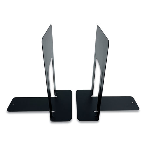 Picture of Steel Bookends, Contemporary Style, Nonskid, 6 x 8 x 9.25, Black, 1 Pair