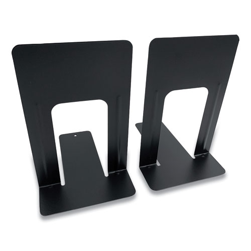 Picture of Steel Bookends, Contemporary Style, Nonskid, 6 x 8 x 9.25, Black, 1 Pair