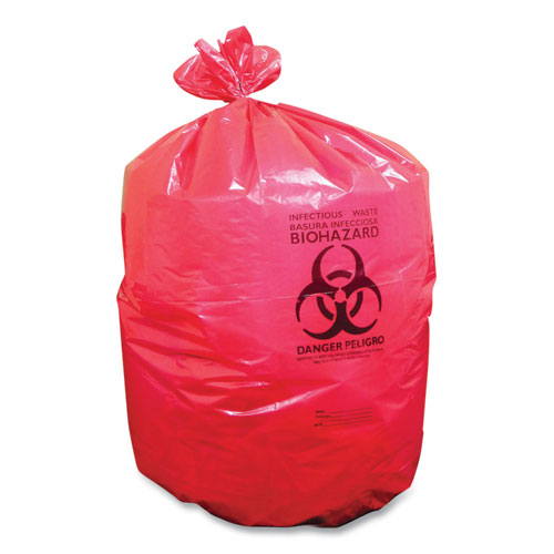 Picture of Biohazard Can Liners, 33 gal, 33 x 39, Red, 150/Carton